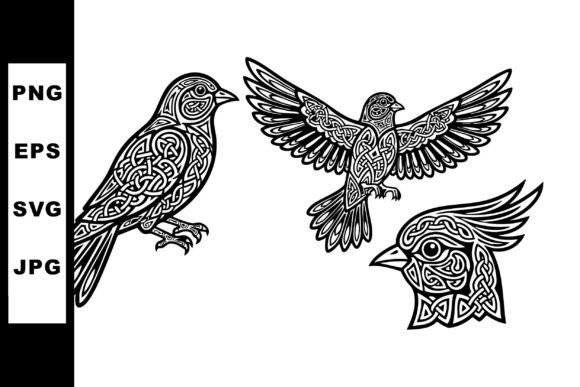 Bird Silhouette Tribal Graphics & Illustrations