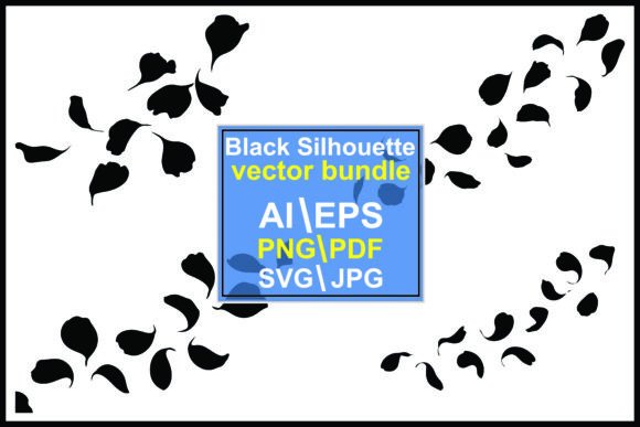 Black Abstract Organic Shapes Scattered: Graphics & Illustrations