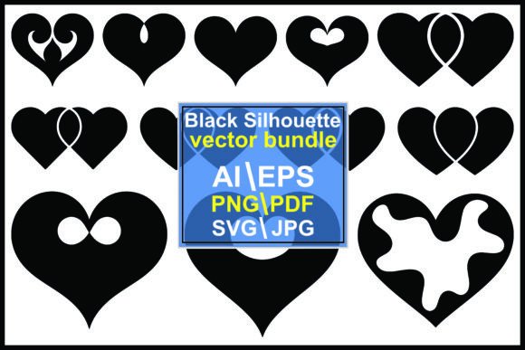 Black Heart Shapes: Bold Graphics & Illustrations