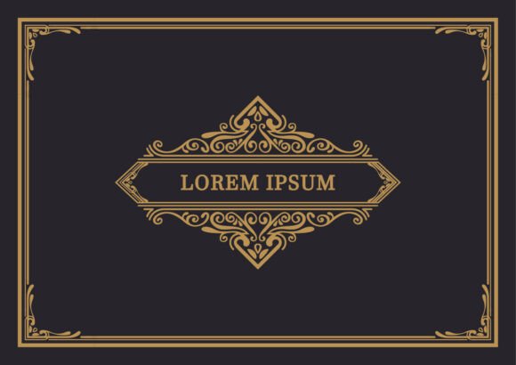 Classic Ornamental Gold Template: Premium Graphics & Illustrations