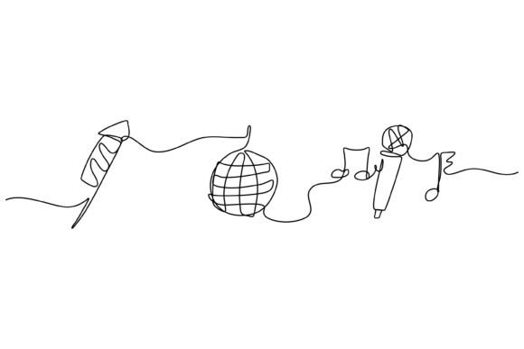 Continuous Line Party: Graphics & Illustrations
