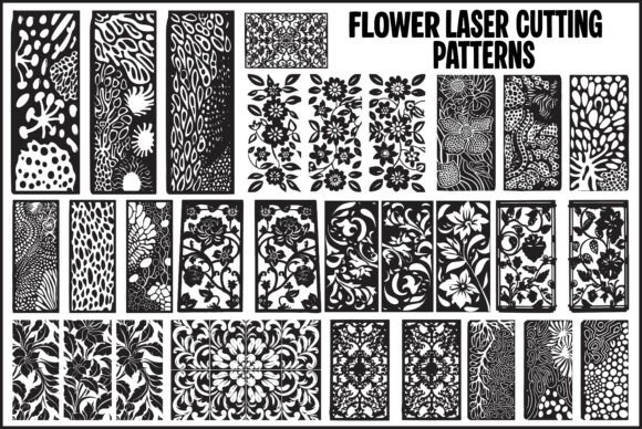 Flower Laser Cutting Patterns Bundle Graphics