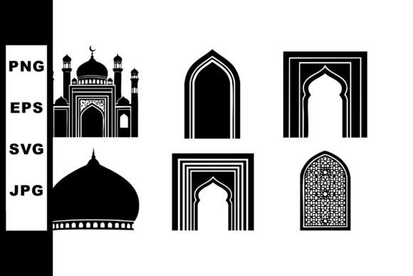 Islamic Architecture Vector Set with Mos Graphics