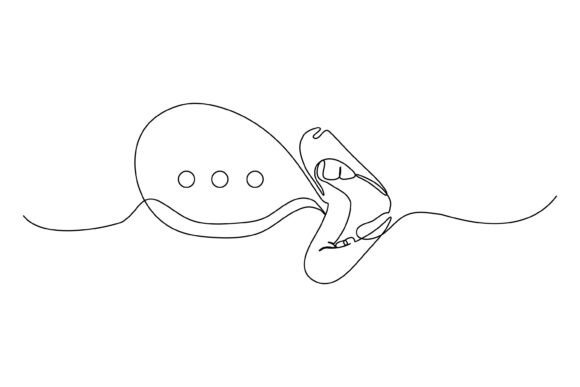 One Continuous Line Mouth: Graphics & Illustrations