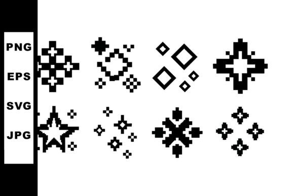 Pixel Art Sparkle Icons: Retro Graphics & Illustrations