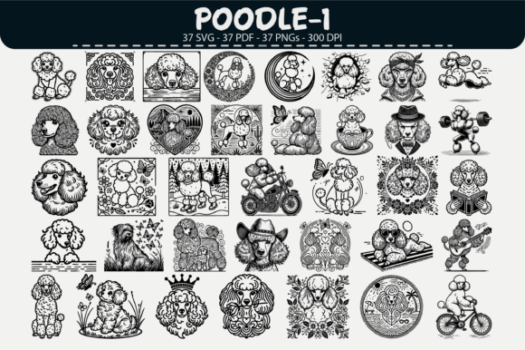 Poodle Vector Clipart: 37 Graphics & Illustrations