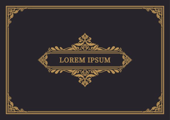 Premium Golden Invitation Frame: Graphics & Illustrations