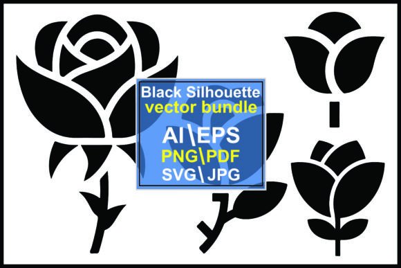 Rose Silhouette Bundle: Graphics & Illustrations