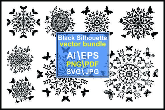 Silhouette Mandala Patterns Butterflies: Graphics & Illustrations