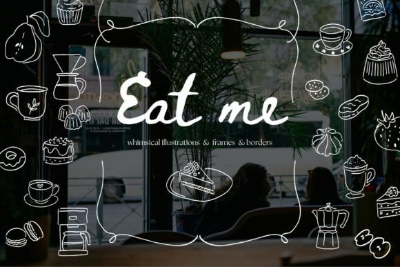 Whimsical Line Art: Cafe Dessert Review