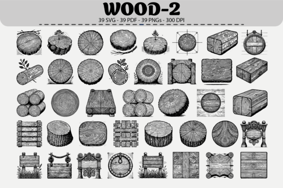 Wood Slice SVG Pack: 39 Graphics & Illustrations